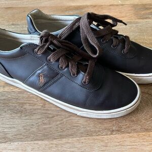 Polo by Ralph Lauren Brown Leather Sneakers Minimalist Design